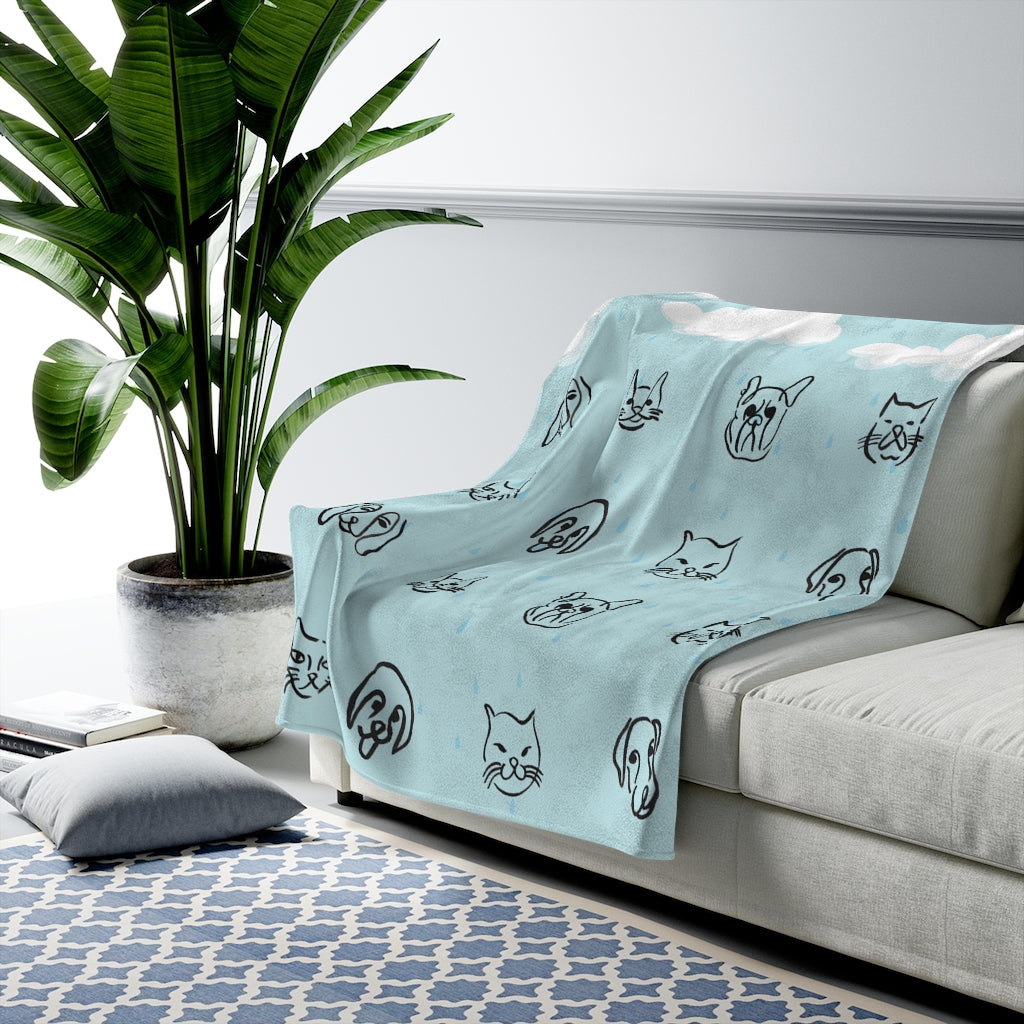 It's Raining Cats and Dogs Plush Blanket - Trendy Dog Boutique