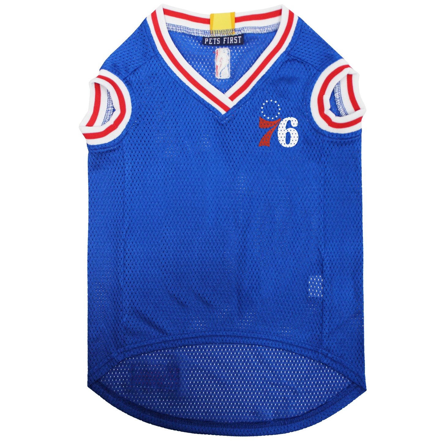 Philadelphia 76ers Mesh Dog Jersey, Front View - Trendy Dog Boutique