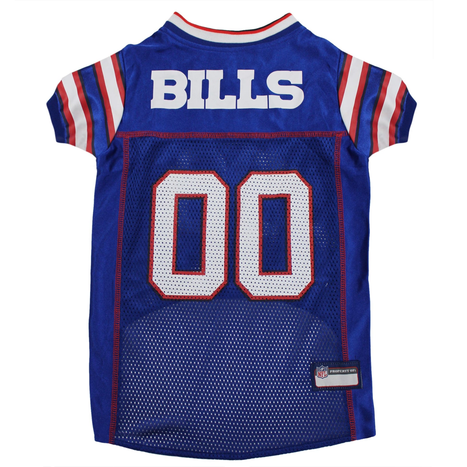 Buffalo Bills Mesh Dog Jersey, Back View - Trendy Dog Boutique