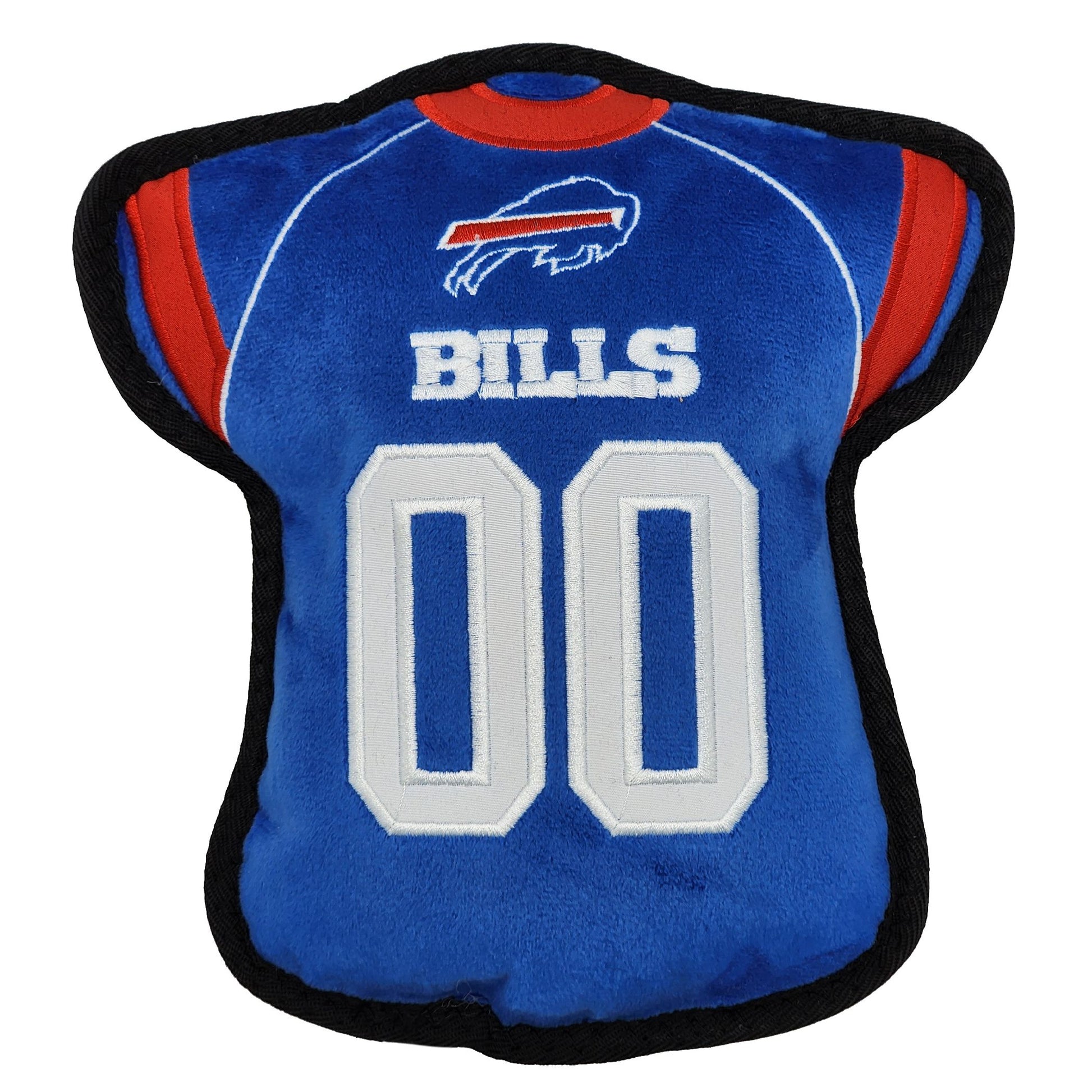 Buffalo Bills Jersey Tough Dog Toy, Front View  - Trendy Dog Boutique