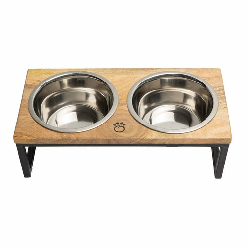 Wood & Metal Elevated Feeder - Trendy Dog Boutique