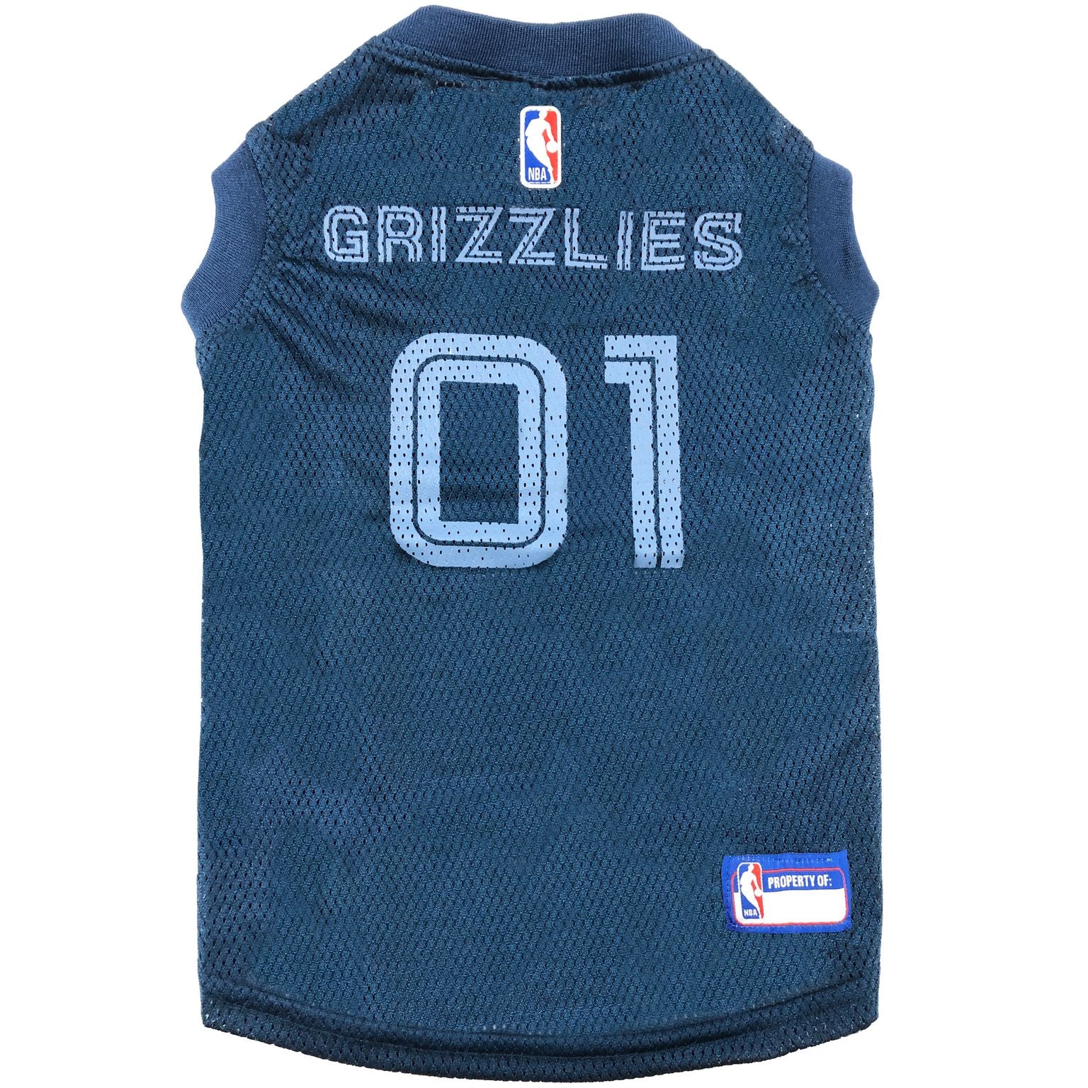 Memphis Grizzlies Mesh Dog Jersey, Back View - Trendy Dog Boutique