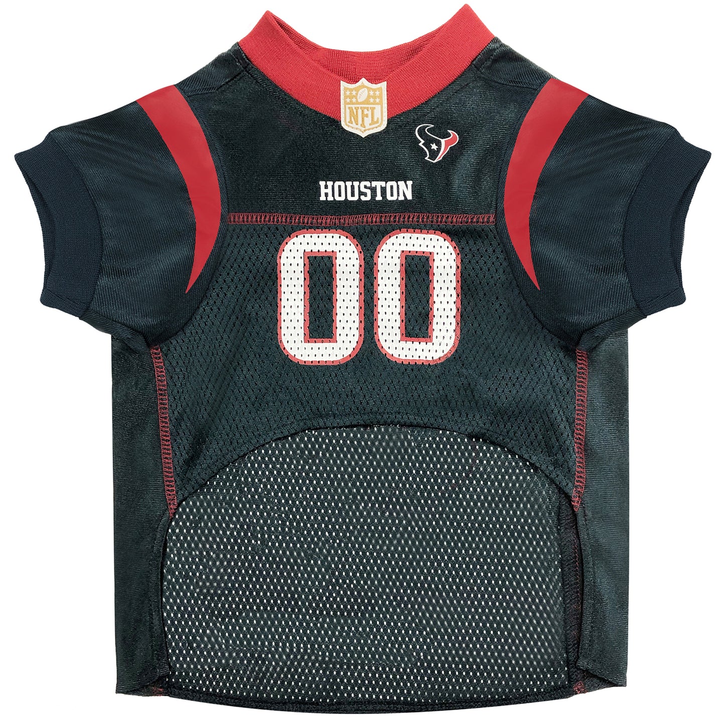 Houston Texans Mesh Dog Jersey, Front View - Trendy Dog Boutique