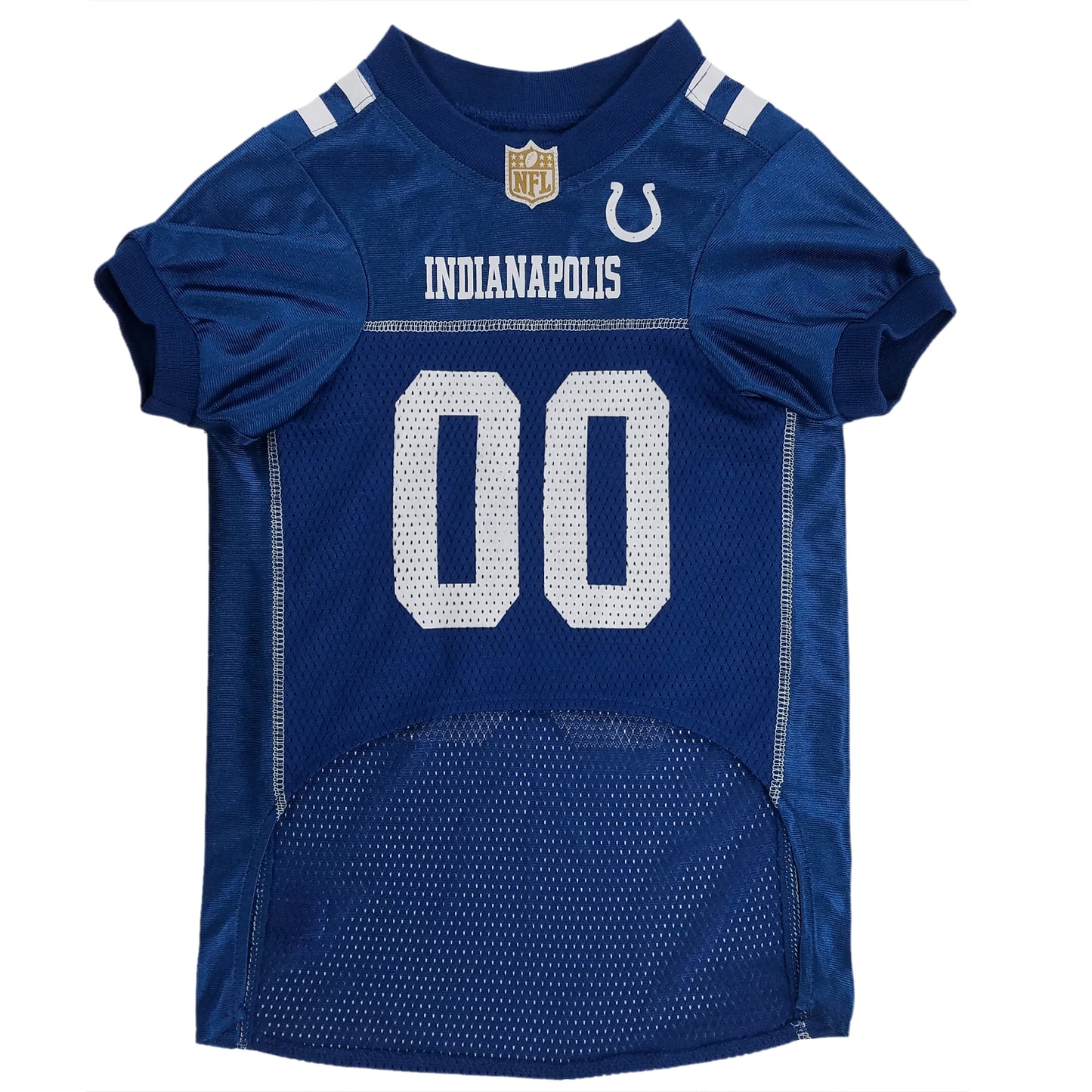 Indianapolis Colts Mesh Dog Jersey, Front View - Trendy Dog Boutique