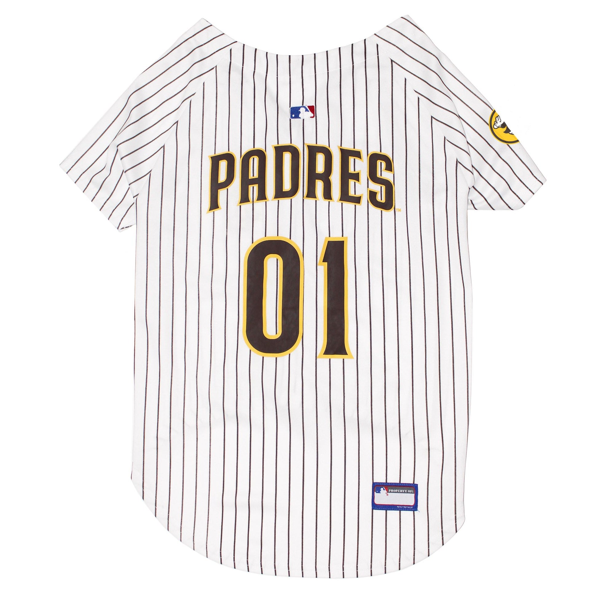 San Diego Padres Dog Jersey, Back View - Trendy Dog Boutique