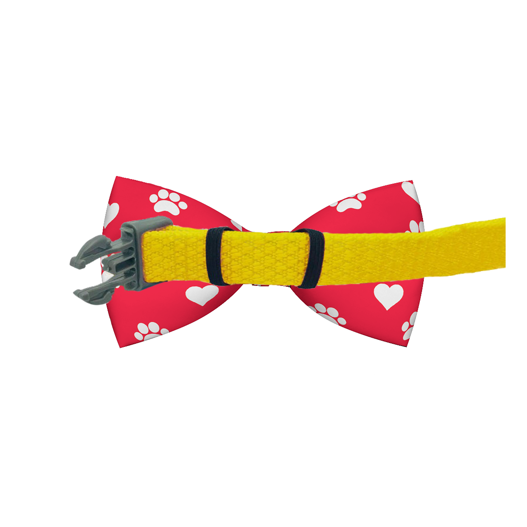 Valentines Day Paw Prints & Hearts Red Dog Bow Tie - Trendy Dog Boutique