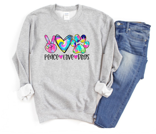 "Peace Love and Dogs" Dog Parent Sweatshirt - Trendy Dog Boutique