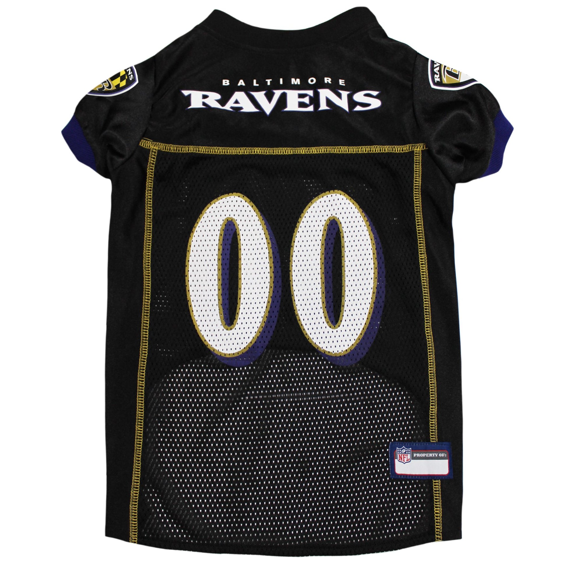 Baltimore Ravens Mesh Dog Jersey, Back View - Trendy Dog Boutique