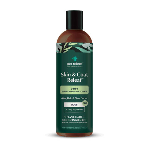 Pet Releaf Skin & Coat Dog 16oz. 2-In-1 Shampoo & Conditioner CBD 100mg - Trendy Dog Boutique