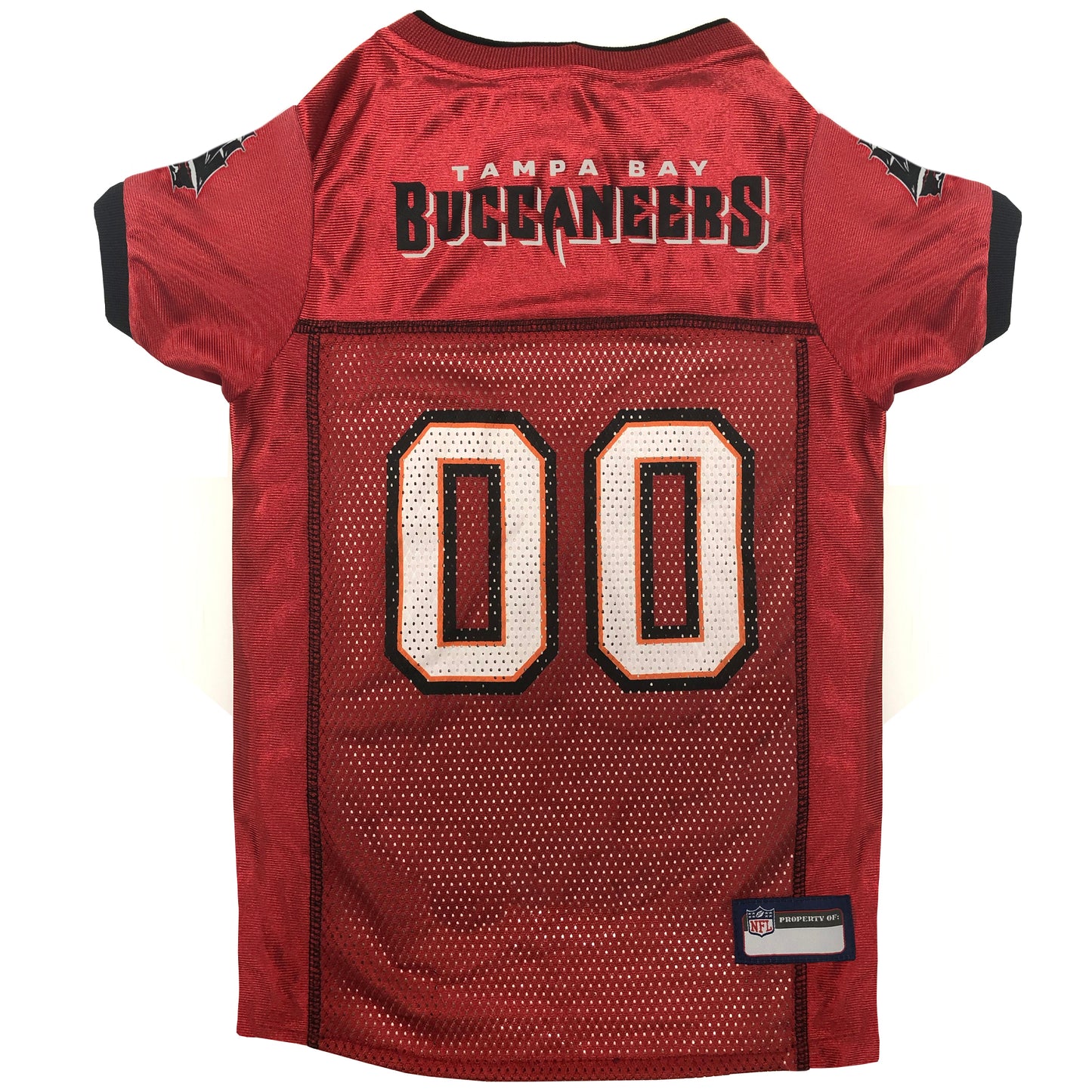 Tampa Bay Buccaneers Mesh Dog Jersey, Back View - Trendy Dog Boutique