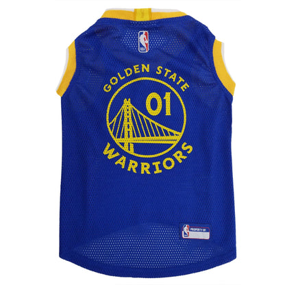 Golden State Warriors Mesh Dog Jersey, Back View - Trendy Dog Boutique