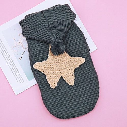 Cozy Hooded Dog Sweater with Star Design - Trendy Dog Boutique