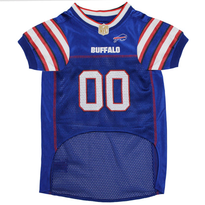 Buffalo Bills Mesh Dog Jersey, Front View - Trendy Dog Boutique