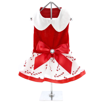 Candy Cane Holiday Dog Dress - Trendy Dog Boutique