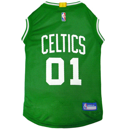 Boston Celtics Mesh Dog Jersey, Back View - Trendy Dog Boutique