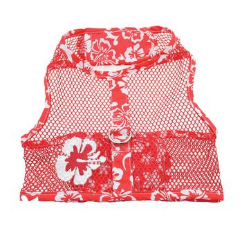 Cool Mesh Hawaiian Hibiscus Dog Harness, Front View Flat - Trendy Dog Boutique