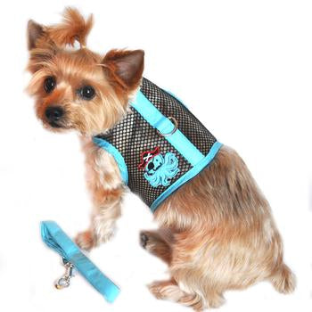 Cool Mesh Under the Sea Dog Harness, On Dog, Side View - Trendy Dog Boutique