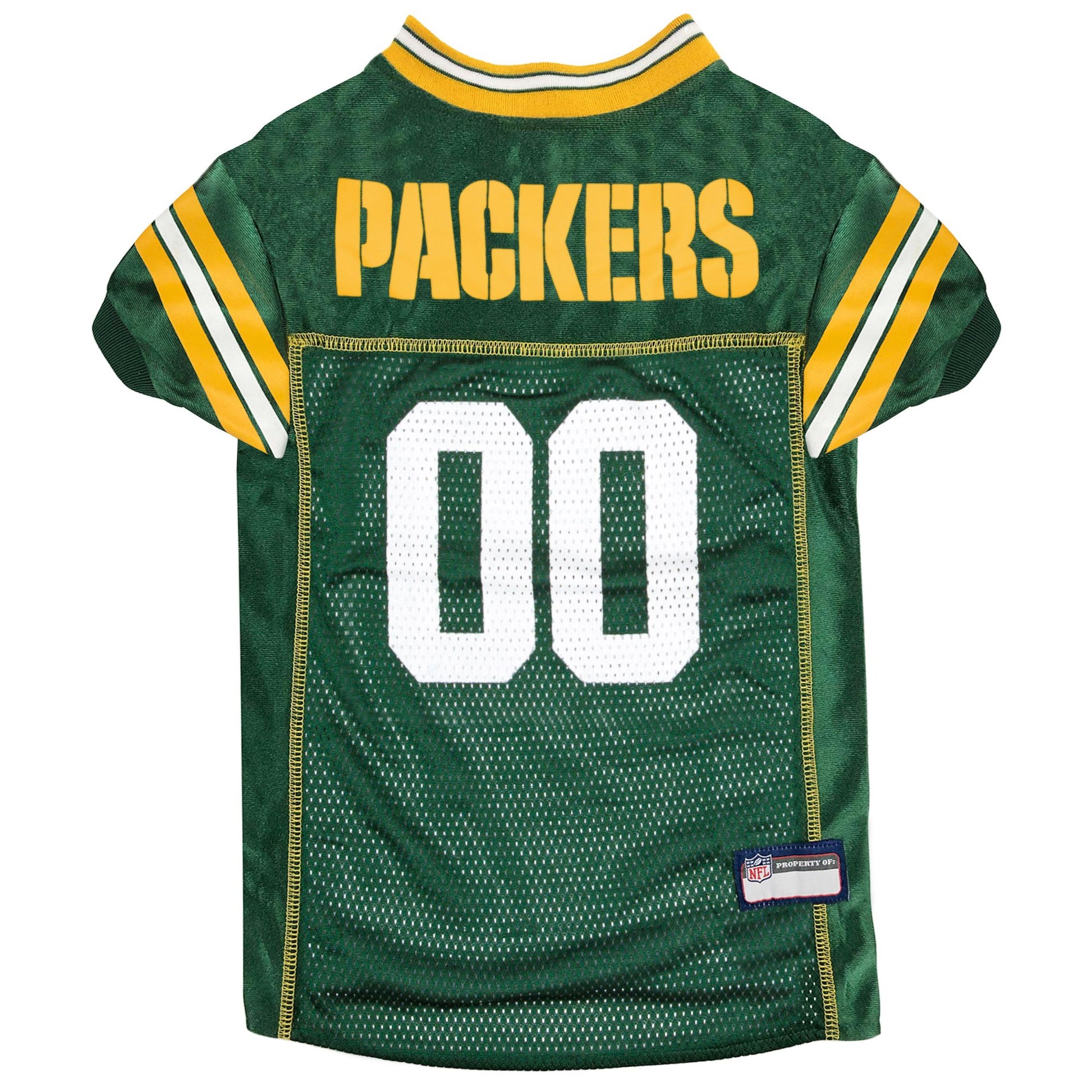 Green Bay Packers Mesh Dog Jersey, Back View - Trendy Dog Boutique