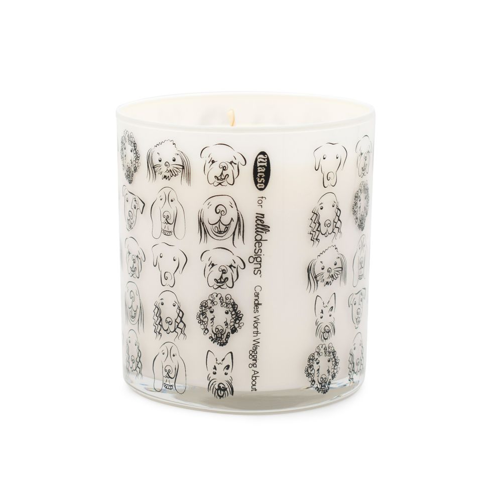 Fresh Rain Dog & Hydrant Jar Candle, Back View - Trendy Dog Boutique