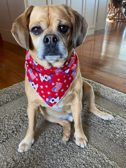 July 4th  - Memorial Day Patriotic Doggies Design Bandana - Trendy Dog Boutique