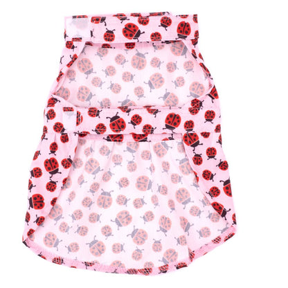 Ladybug Dog Dress, Bottom View, Flat - Trendy Dog Boutique