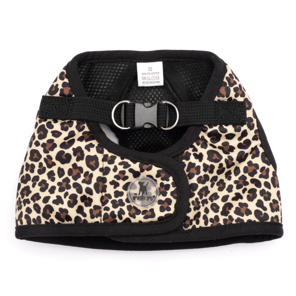 Leopard Print Dog Harness, Top View - Trendy Dog Boutique