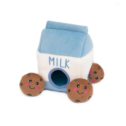 Milk and Cookies Interactive Dog Toy, Front View - Trendy Dog Boutique