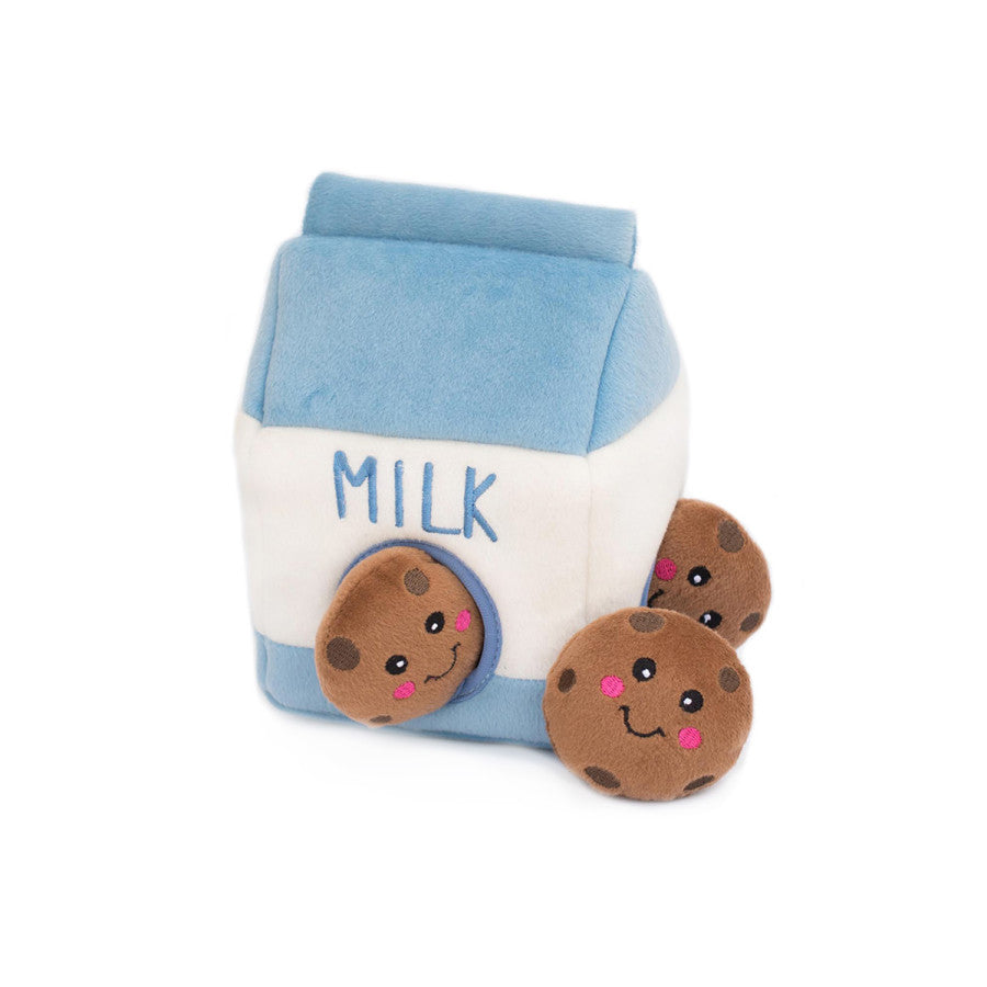 Milk and Cookies Interactive Dog Toy, In Use - Trendy Dog Boutique