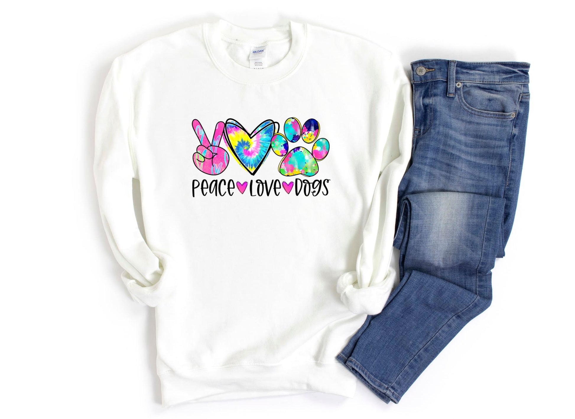 "Peace Love and Dogs" Dog Parent Sweatshirt - Trendy Dog Boutique