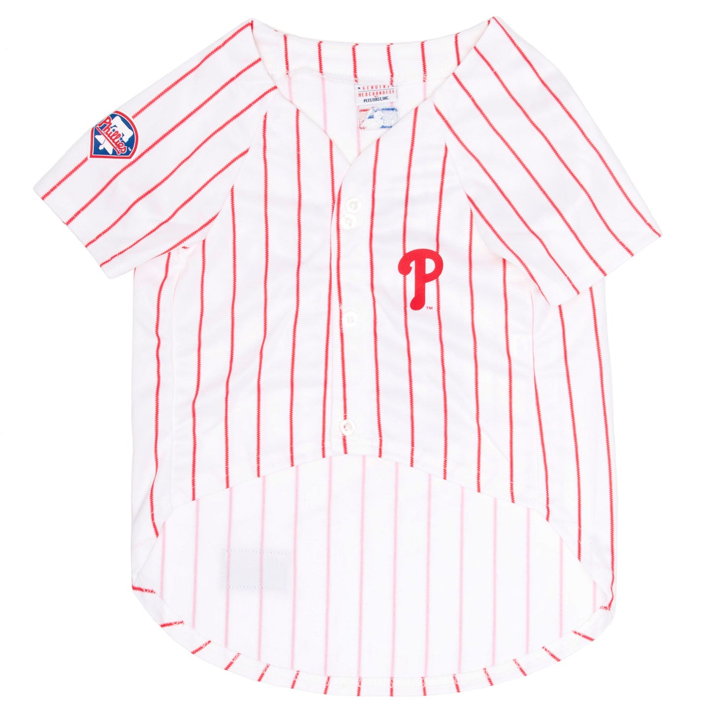 Philadelphia Phillies Dog Jersey, Front View - Trendy Dog Boutique