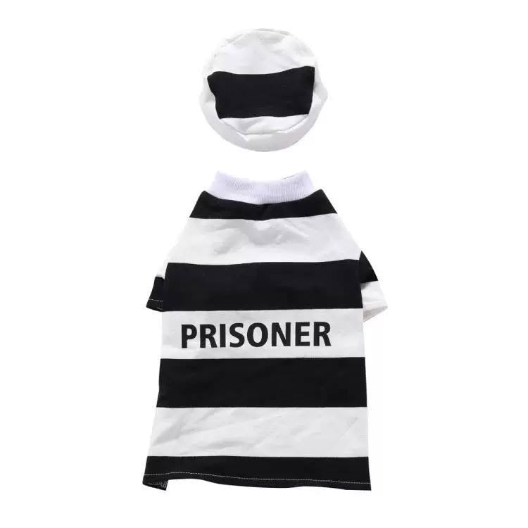 Striped Retro Inmate Prisoner Halloween Dog Costume - Trendy Dog Boutique