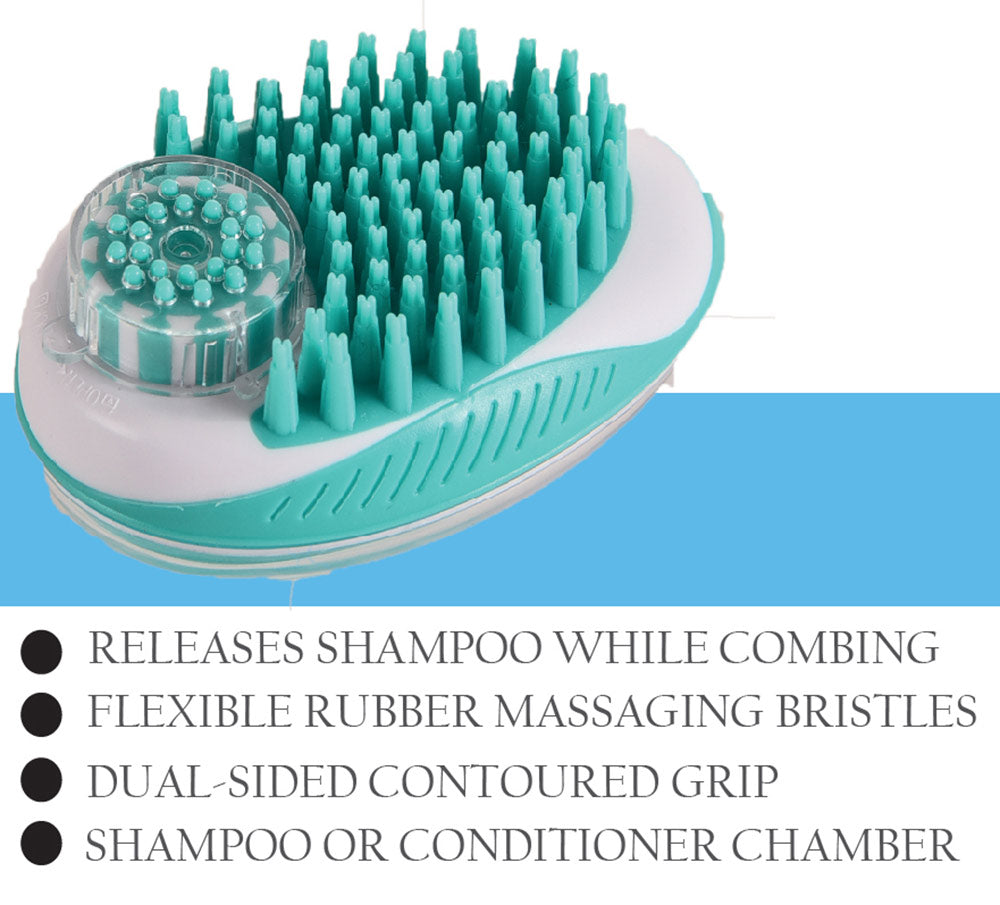 Shampoo Dispensing Massage and Bathing Dog Brush - Trendy Dog Boutique