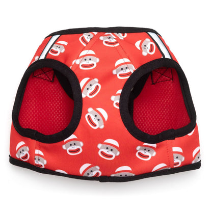 Sidekick Sock Monkey Dog Harness, Bottom View - Trendy Dog Boutique