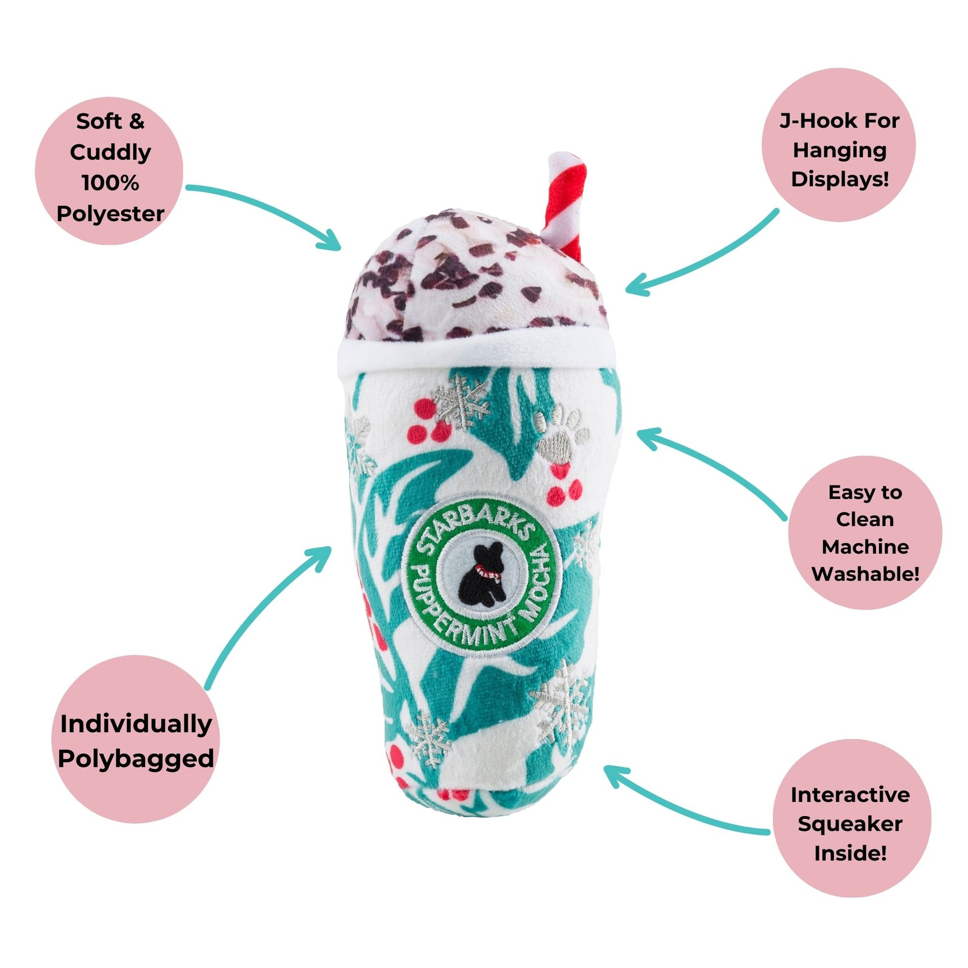 Starbarks Puppermint Mocha - Holly Print Cup - Trendy Dog Boutique