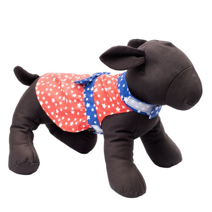 Red White & Blue Stars Dog Dress, on mannequin - Trendy Dog Boutique