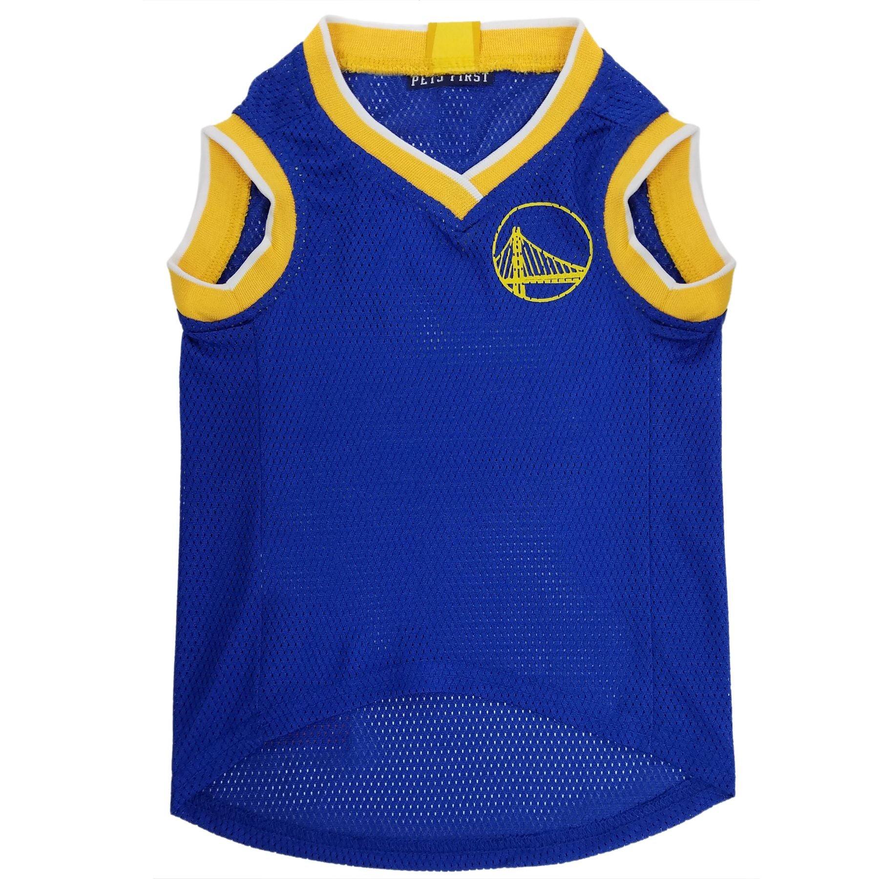 Golden State Warriors Mesh Dog Jersey, Front View - Trendy Dog Boutique